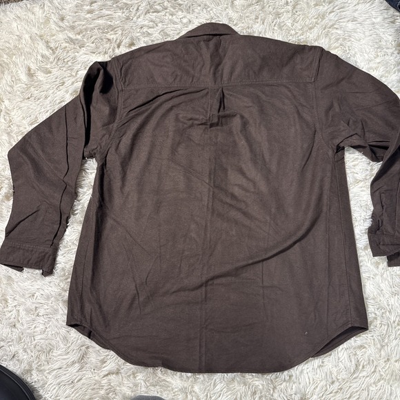 Vintage Cold Storage 100% Cotton 2xlt Brown Long Sleeve Button Up - Picture 10 of 12